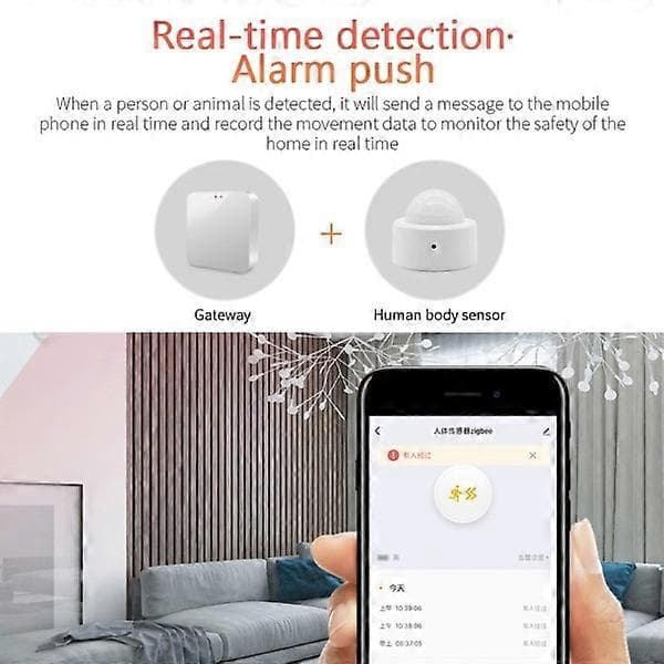 Mini Zigbee PIR Bevegelsessensor Trådløs Kropps Infrarød Detektor