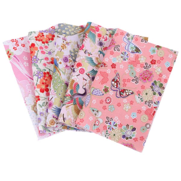 Bomull lappverkstyg, 100% twill bomull, 5-pack DIY bomullstyg med tecknat tryck, 20*25 cm