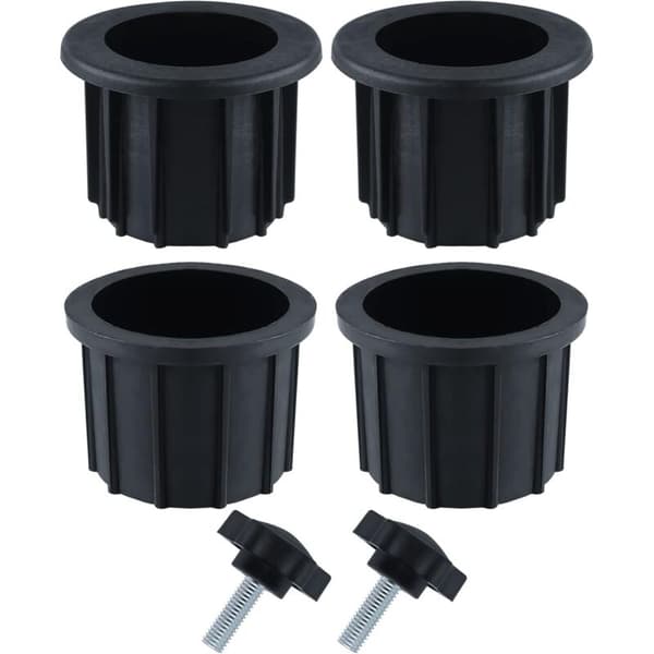 (6×6×6) (Sort) 2 sæt (6 dele) Tilbehør til altanparasol. 4 paraplyhulringe og 2 håndskruer.