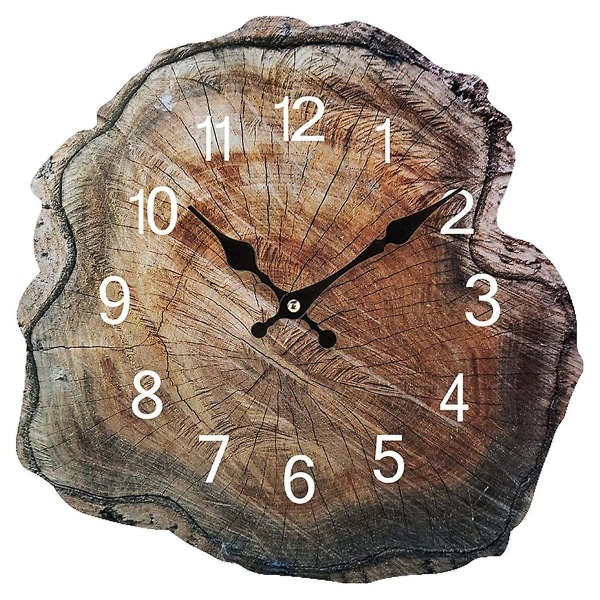 12 tuuman simulaatio vuosisormus puinen seinäkello vanha puusyinen hiljainen kello watch olohuoneen kotitoimiston koristeet