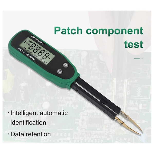 Smart SMD-testare Multimeter Automatisk Räckvidd Kapacitans Resistans Diod Kondensator Rotationsbar Pincett LCD D