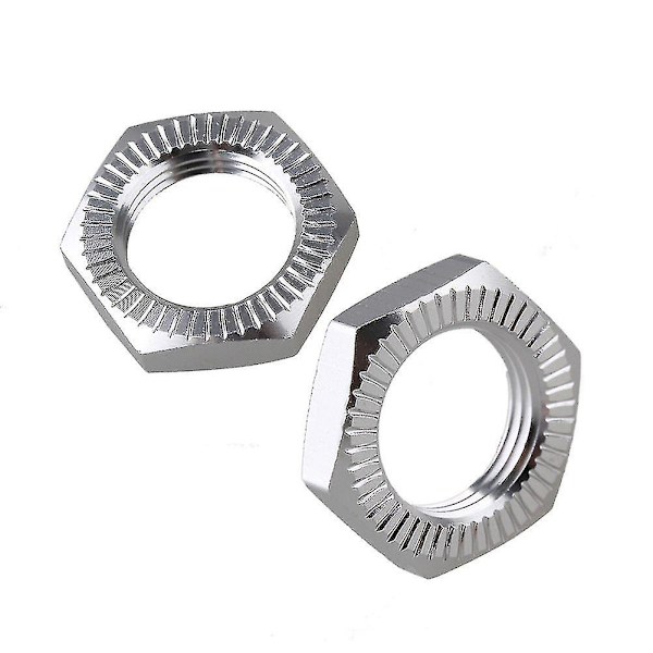 17 mm:n pyörän kuusiokoloisen mutterin suojakansi N10177 RC1:8 -mallin autolle, hopea