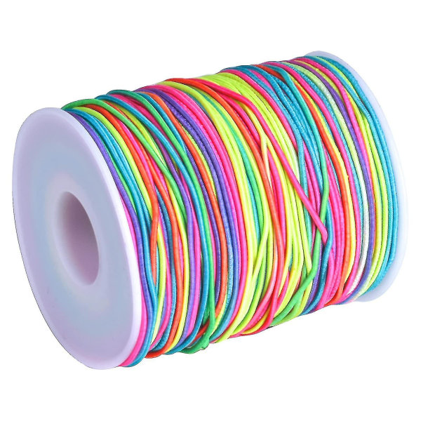 1,2 mm fargerik elastisk ledning, perlesnor, regnbuefarget strekksnor, elastisk tråd, smykkefremstillingssnor, strekktrådtau, rundt elastisk bånd