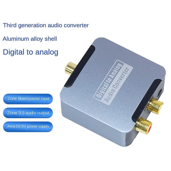 Digital til Analog Lydkonverter 3,5 mm Koaksial Optisk Fiber Digital til Analog Spdif Lyddekoder