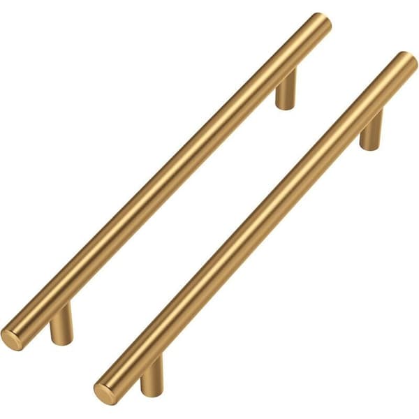 Sæt med 5 guld møbelgreb, messing møbelgreb, børstet messing guldgreb, køkkenskabsgreb i rustfrit stål, 160 mm hulafstand