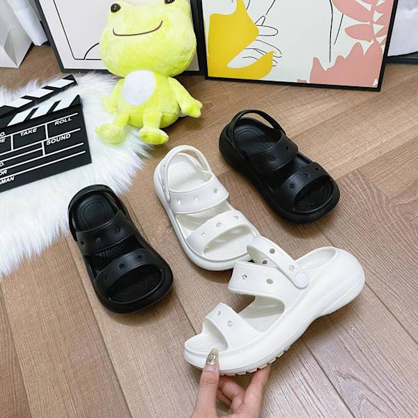 Trendiga Sandaler i Enfärgad Design, Andningsbara, Öppna Tår, Lätta och Bekväma, Halksäkra Sandaler för Inomhus, Utomhus och Strand, Sommar Black 24-25