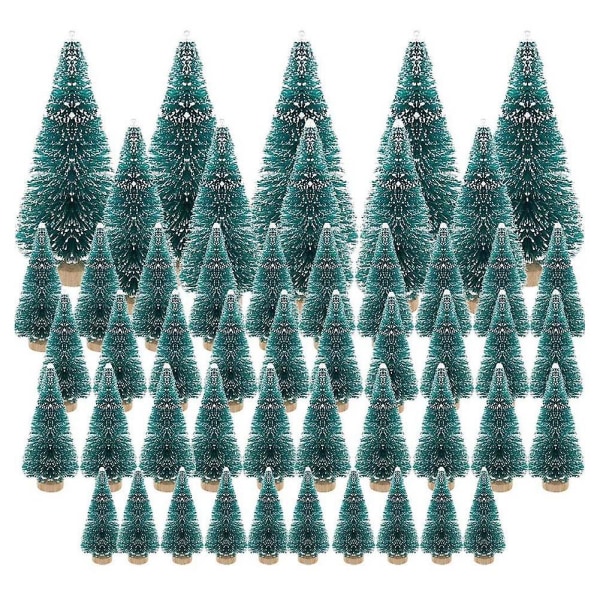 50 stk Miniature kunstigt juletræ Små snefrosttræer fyrretræer Jule-diy-fest dec.