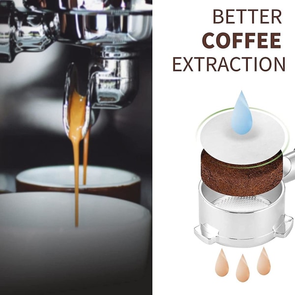Kaffepappersfilter för espressobryggare, 600 st oblekt espressofilter Puckskärm Portafilterpapper 58mm