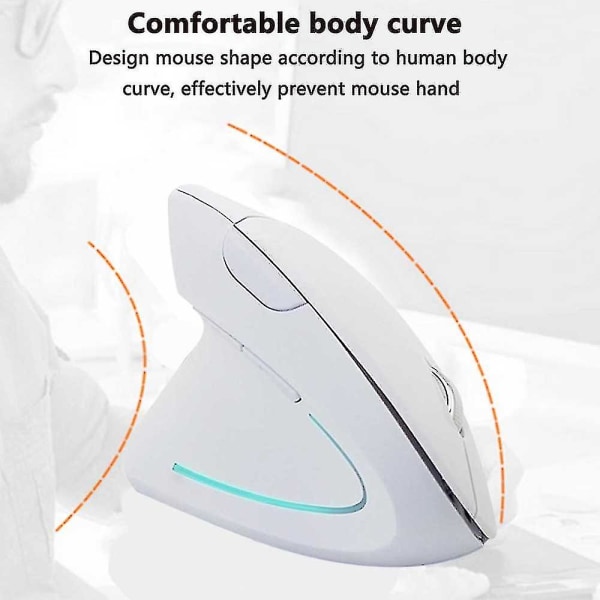 2,4 g:n langaton pystysuuntainen, ergonominen optinen hiiri Ergonominen hiiri
