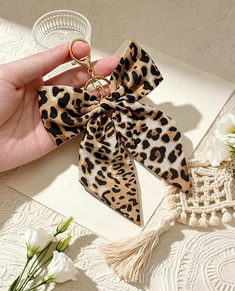 Leopard Sløyfeveske Charms Nøkkelring, Veske Charm Tilbehør for Kvinner