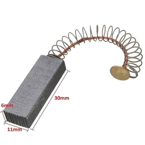 6 stk. udskiftningskulbørster til elektrisk boremaskine 30mm x 11mm x 6mm til reparation af elværktøj