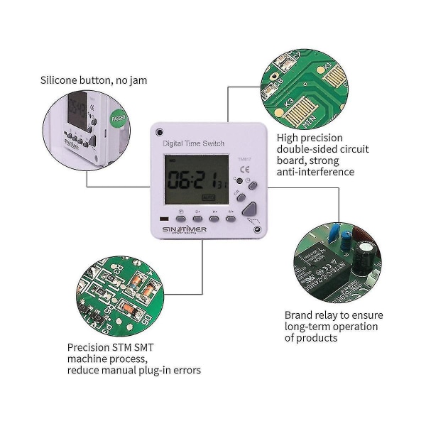 Tm617-1 Intelligent Bakgrunnsbelyst Skjerm Tidskontroll Bryter Timer Panel