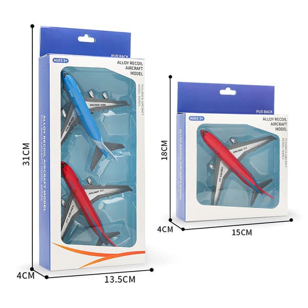 Originale to A380 simulerte flymodeller i legering, tilbaketrekkbare leker for barn.