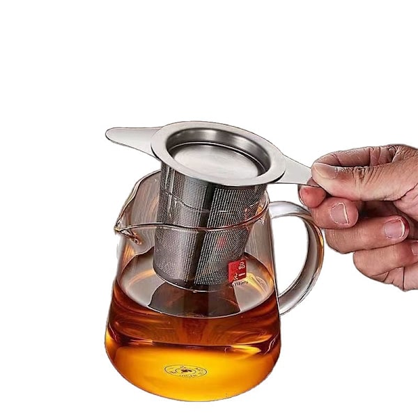 Dobbeltøret tefilter i rustfrit stål, teinfuser, tekop, tesold, tepose, tefilter, kopnet