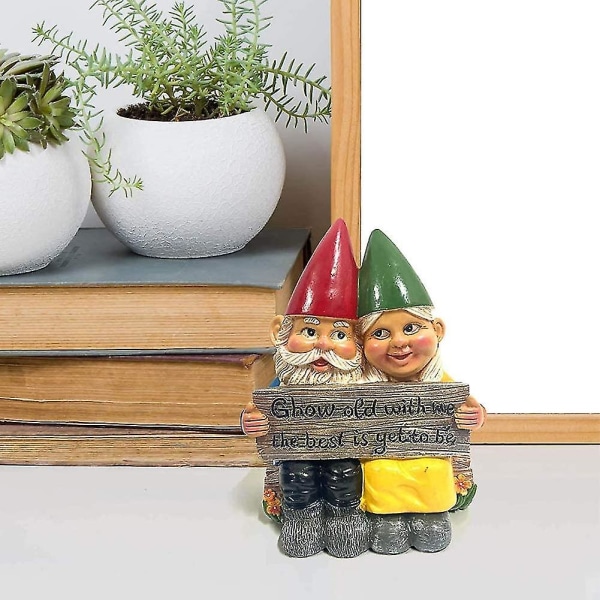 Garden Gnome Patsas Pariskunta Keiju Kääpiö Hartsi Käsinmaalattu Puutarhatonttu Ornamentti Romanttinen Patsas Indo stcyv