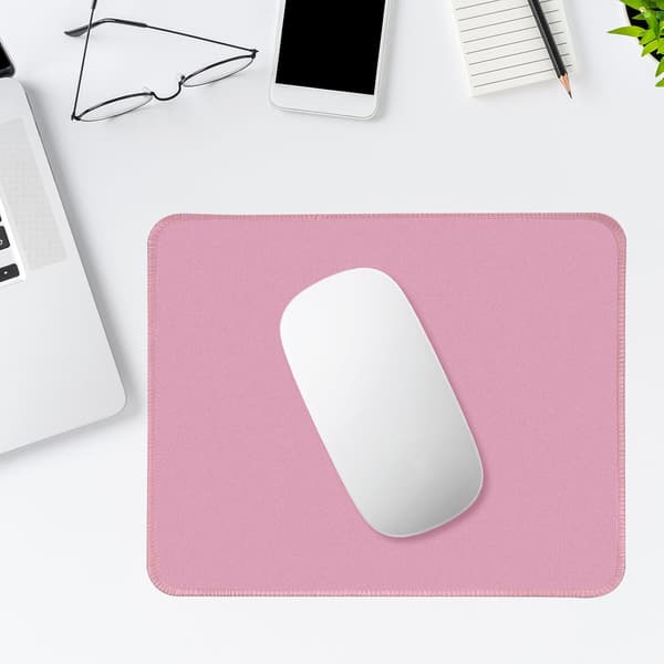 Datamusmatte, jevn glid, vanntett overflate, slitesterkt materiale, enkel å bære, rosa.