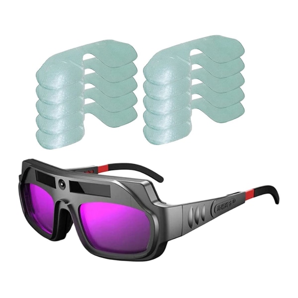Automatisk mørklægning svejsebriller Anti-ridse visning svejsebriller til plasmaskæring med 10 stk linser