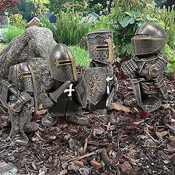 Ridder Gnomer Vagter, Dværg Gnome Statue, sjov Have Skulptur