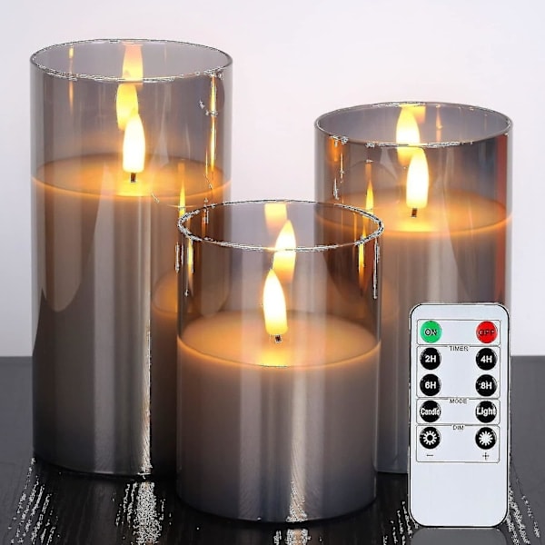 Glas LED Lys, Batteridrevne Lys, Pullertlamper med Fjernbetjening og Timer