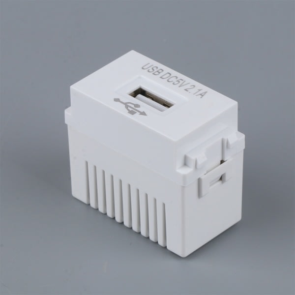 USB Strömmodul 220V 5V Transformator Switch Adapter Vit