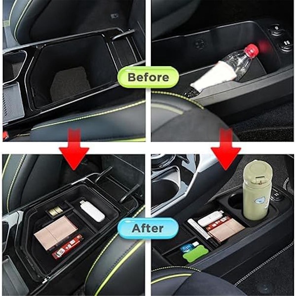 Oppbevaringsboks for midtkonsoll, nedre skuff, armleneoppbevaringsboks, koppholder for Kia EV6 2022 2023 2024