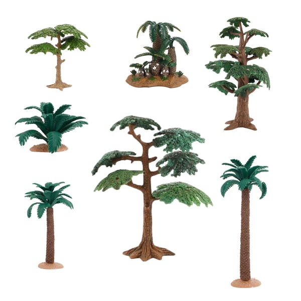 Lot 7 Modeltræer Palmetræ Miniature Landskabstræer Falske træer til projekter