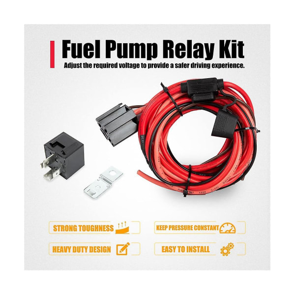 Universal 12V Elektrisk Drivstoffpumpe Relésett Vanntett Relé Med Drivstoffpumpe Ledningsnett 5 Pins Spd