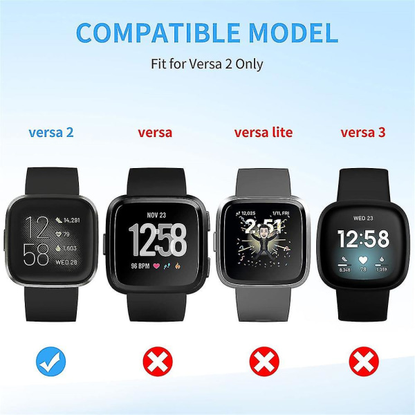 Oplader kompatibel med Fitbit Versa 2 (ikke til Versa/versa Lite), erstatnings USB-opladningskabel Dock-stander til Versa 2 Smartwatch, 3 fod