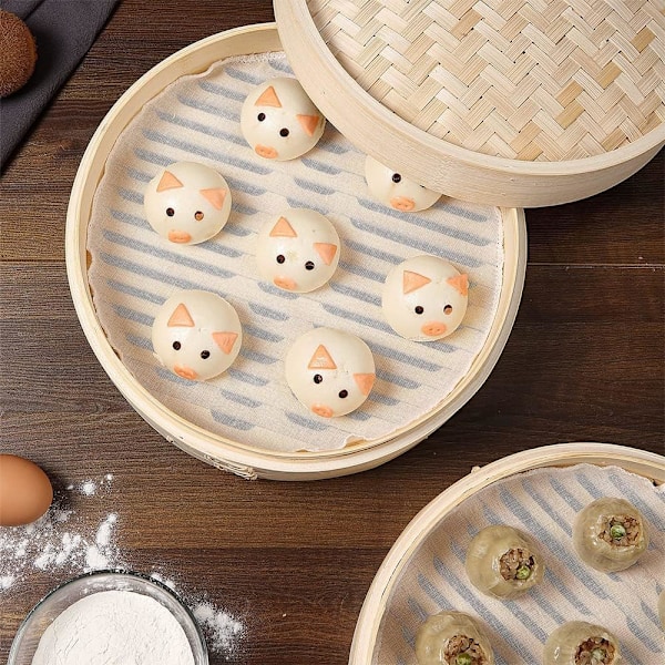 15 st Ångkokningsmatta Bomull Ångkokningsmatta Mesh Ångkokningsmatta för Ångkokningskorg Ångkokare Dim Sum Lämplig för Hemmabruk