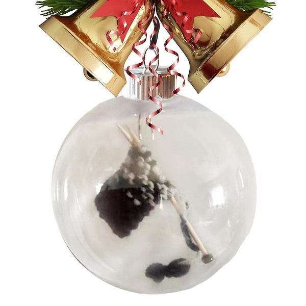 Sticka julkulsprydnad - Sticka och virka Dekorativ bollprydnad med hängbåge - Vinterfest C