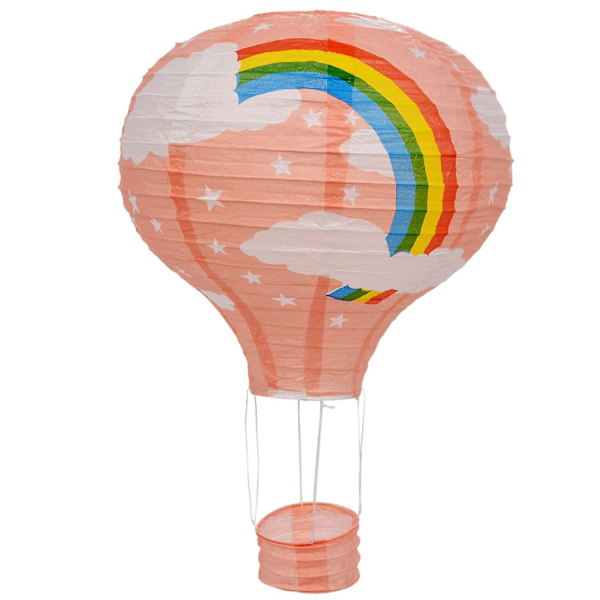 12 tommer varmluftballon papirlanterne lampeskærm loftlampe bryllup, lyserød regnbue