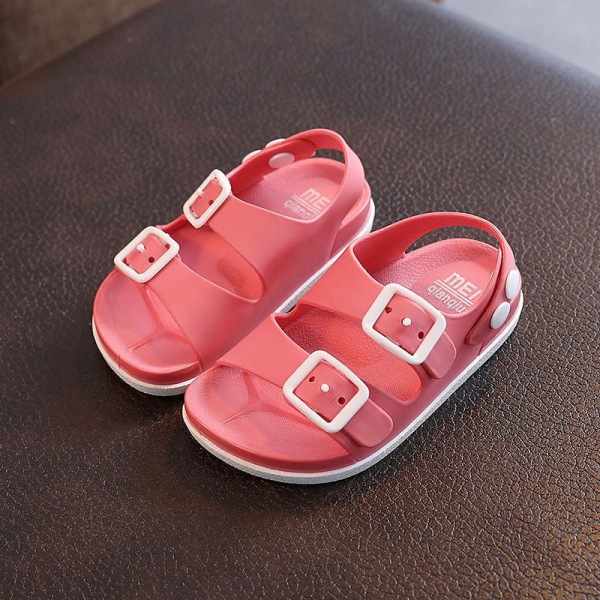 Trendikkäät avovarpaat sandaalit pojille, hengittävät liukumattomat sandaalit sisä- ja ulkokäyttöön, rannalle, kevääseen Pink Color 26 yards (inner length 15cm)