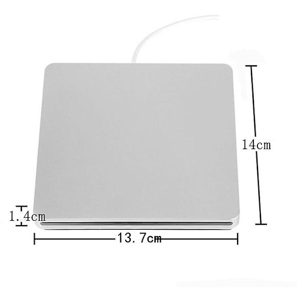 USB Ekstern Cd/dvd-drev Type C Bærbar Drevfri Cd-afspiller Til Bærbar Pc Windows, Sølv