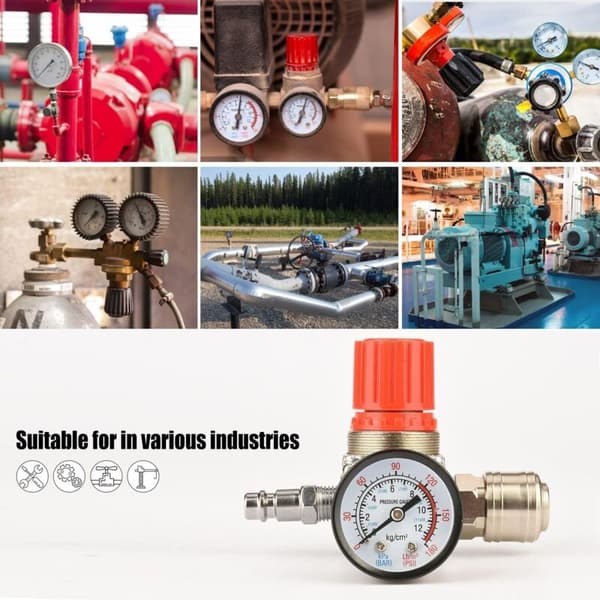 1/4\" pneumatisk lufttrykkregulatorventil. Pneumatisk trykkregulatorventil. Trykkreguleringsventil for luftkompressor