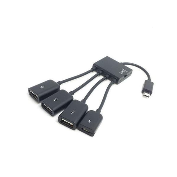 2 stk. 4-ports USB OTG Hub-kabeladapter til Android-computer, pc-strømopladning