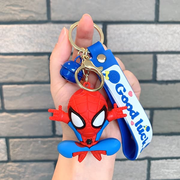 Spider-Man nyckelring, superhjälte Marvel silikonfigurhänge, bilväska berlock, liten presentnyckelring