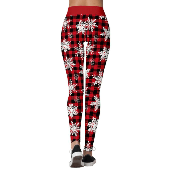 Juleleggings for kvinner - Grinch og snøflak-trykk D XL