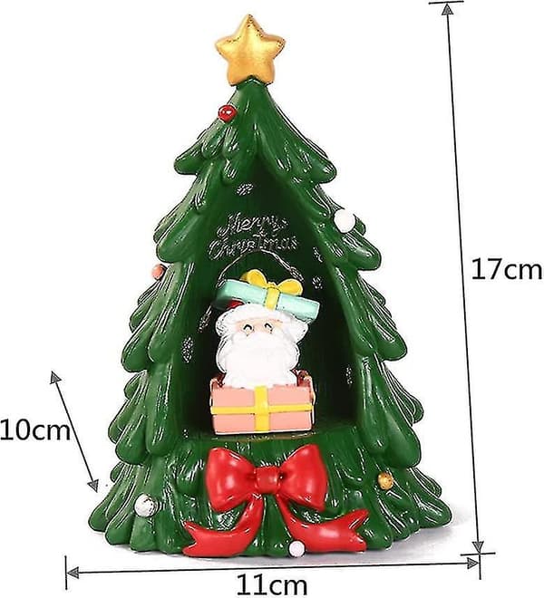 Desktop Juletræ Lampe Med Lys Håndmalet Mini 1 Grøn Bd
