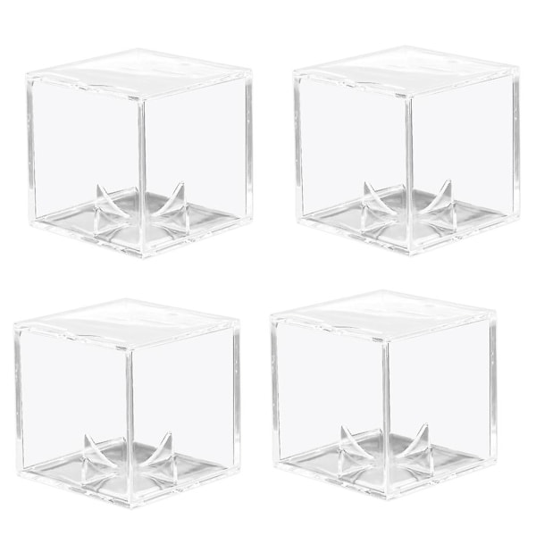 4 stk. Baseball Display Case, UV-bestandig Akryl Displaybokse, Klar Display Case til Baseball Bold
