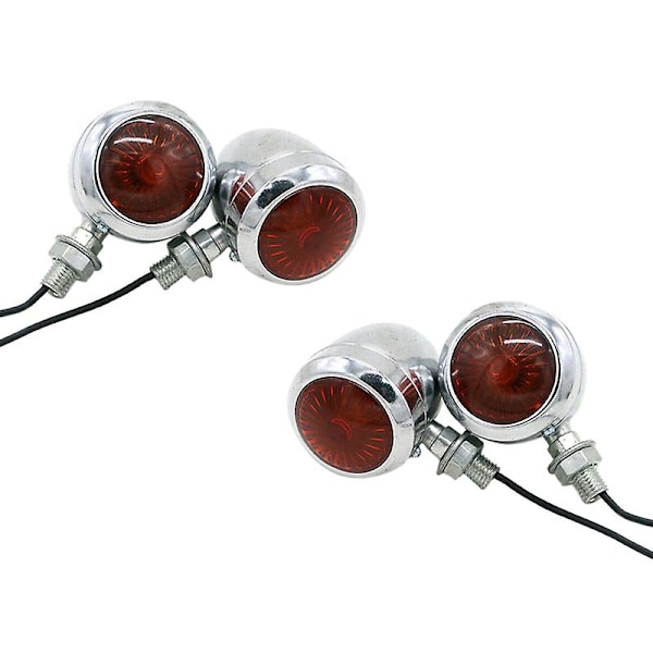 4-pack Krom Motorcykel Blinkers LED Lampa Glödlampa för Cafe Racer