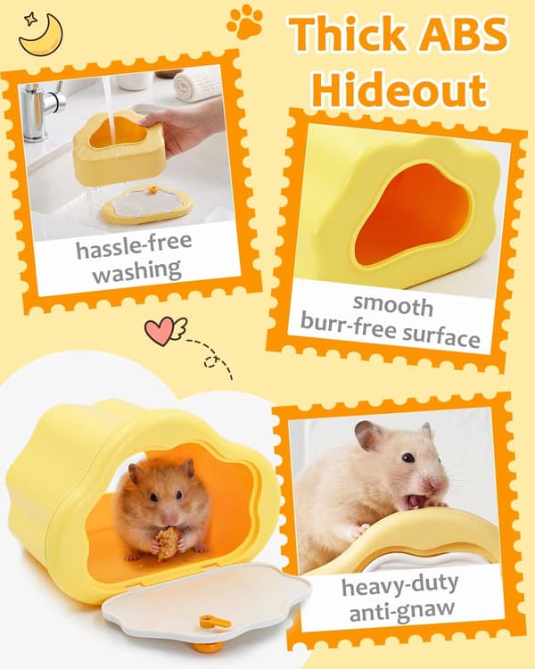 Magnetisk Hamsterhus og Gjemmested med Titte-dør, Enkel å Rengjøre