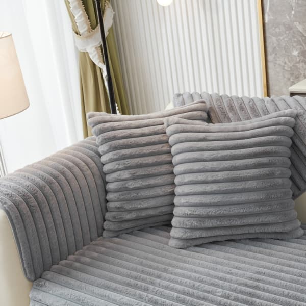 Velour sofabetræk, sofabetræk, skridsikkert, hjørnesofa, kæledyr, hund, sofabetræk
