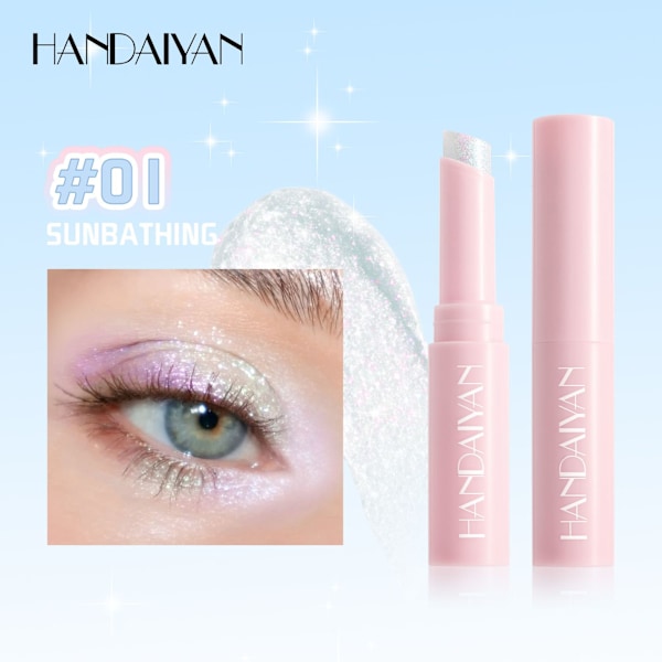 Jelly ögonskuggstift tunn tub 6 färger fint glitter HANDAIYAN delikat pärlemorskimrande jelly highlighter ögonskuggstift 1
