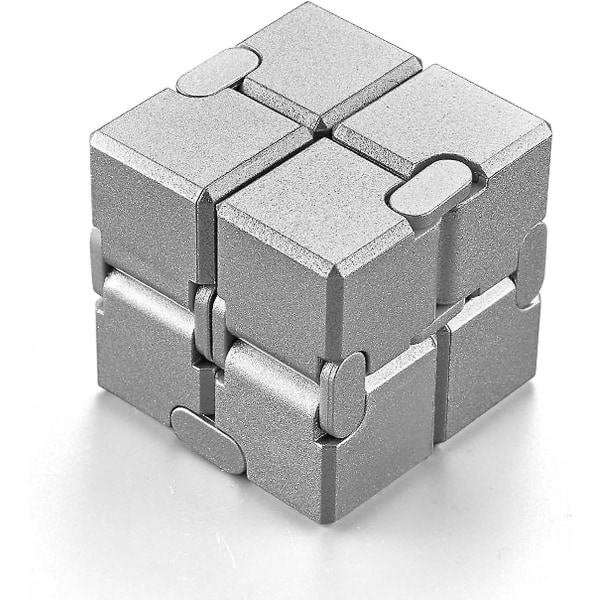 Infinity Cube Fidget Legetøj Stress og angstlindring Afslappende håndholdt Fidget Legetøj til voksne og børn Blå/sølv/rosaguld (blank guld)