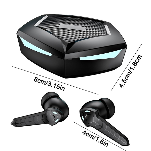 Kontroll Trådløse Bluetooth 5.0 Øretelefoner Hodetelefoner Stereo In-Ear Ørepropper Headset Ipx5