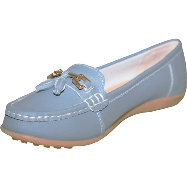 Womens Ballet Flat Slip On Bow Tie Ballet Pumps Dolly Shoes Baby Blue 40