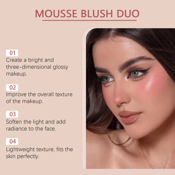 EELHOE flytende highlighter blush krem: Naturlig, lett, matt, konturering, highlighting, multifunksjonell ansiktsblush sminke Raspberry Red