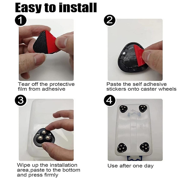 Selvklæbende Mini Caster Hjul Lim Universal Hjul 360 Rotation Sticky Drejelig Trinse Til Spande