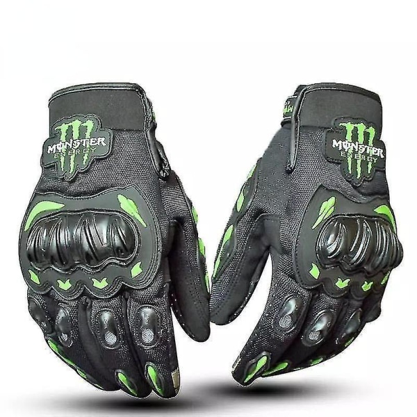 Monster Energy Full Finger Hengittävät Moottoripyöräkäsineet Offroad Racing Moottoripyöräkäsineet - Xl