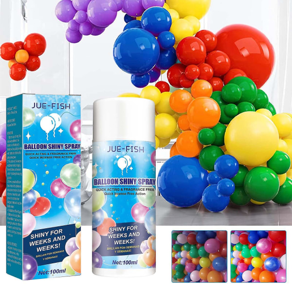 Balloon Shine Spray Aerosoli - 100 ml Koko - Pidä ilmapallot kiiltävinä ja eloisina